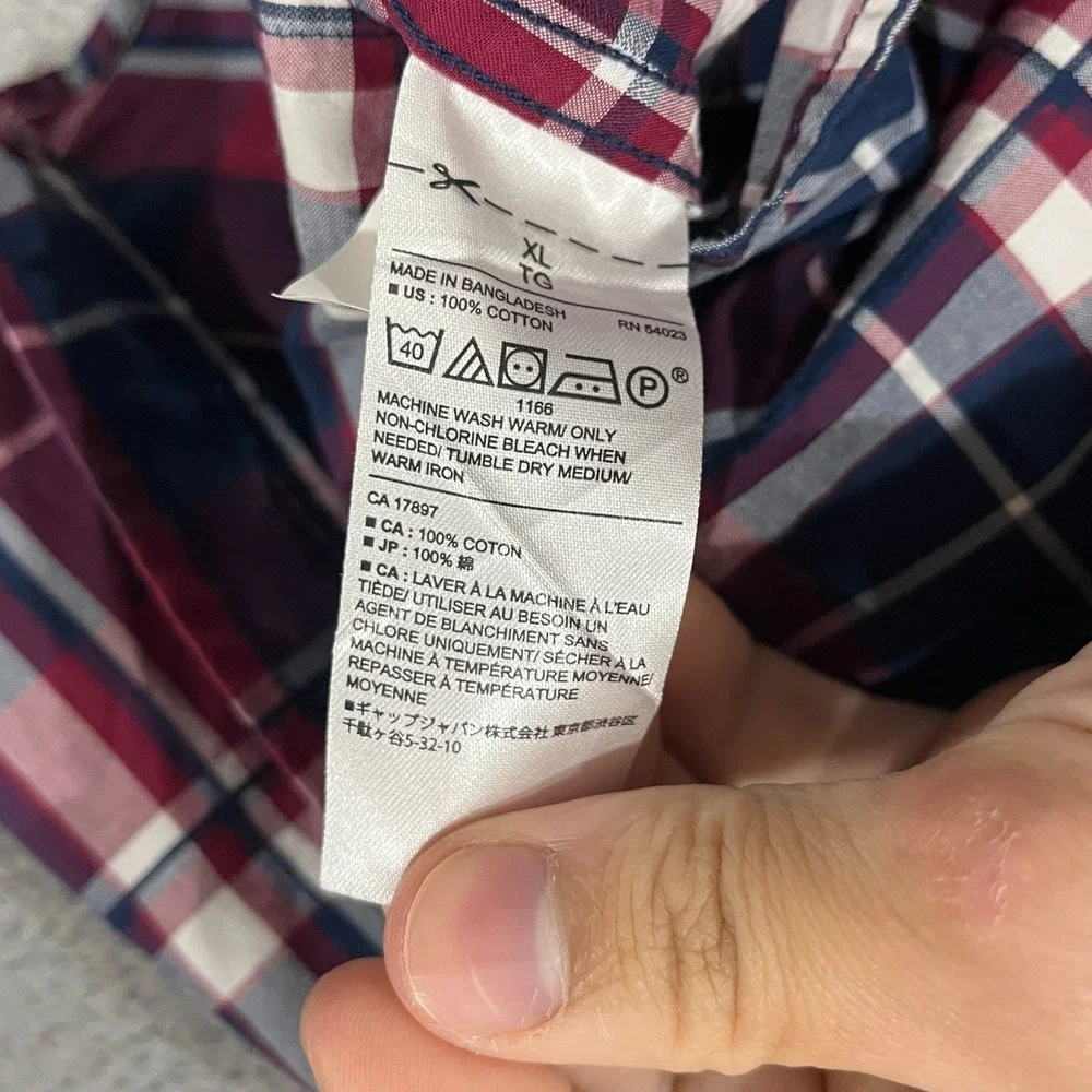Banana Republic Shirt Men XL Button Up Soft Wash Slim Fit Academia School Preppy